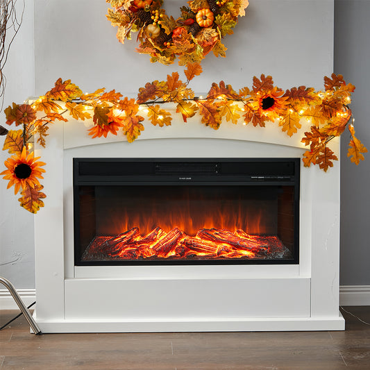 Sunflower Autumn Garland with Lights for Decoration