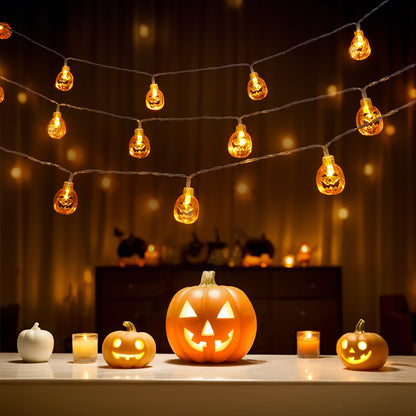 Halloween Decorative Pumpkin LED String Lights Battery Operated