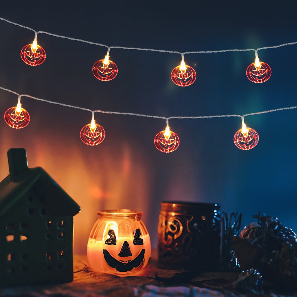 Halloween Smiley Pumpkin LED String Lights Party Decor