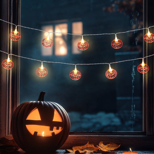 Halloween Smiley Pumpkin LED String Lights Party Decor