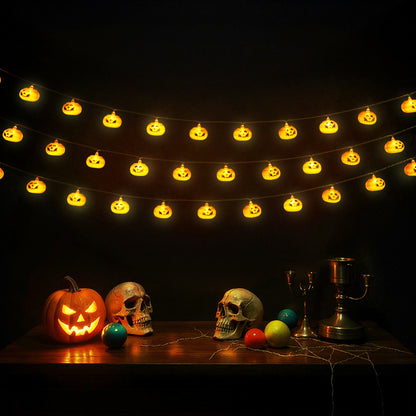 Halloween Pumpkin LED String Lights Battery Operated Decor