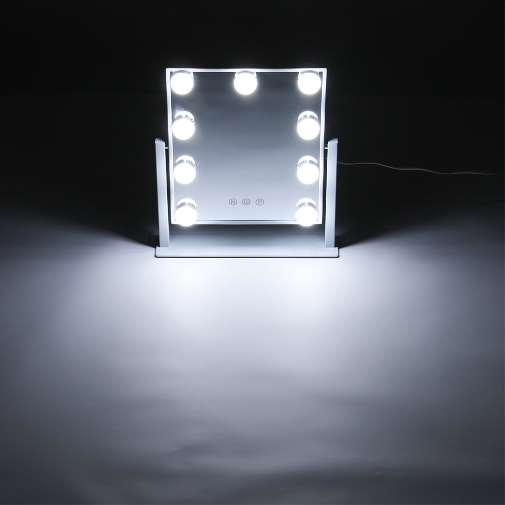 9 LED Bulbs Hollywood Vanity Mirror with 3 Colour Lighting Modes