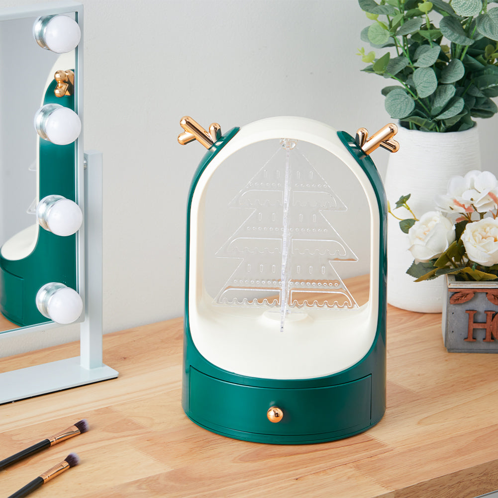 Christmas Tree Desktop Jewelry Display Holder with Drawer