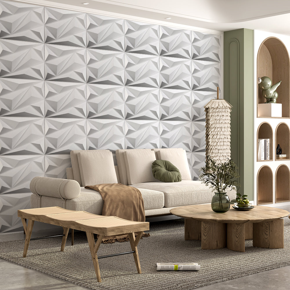 12 Pack Decorative 3D Wall Panels Diamond Design PVC