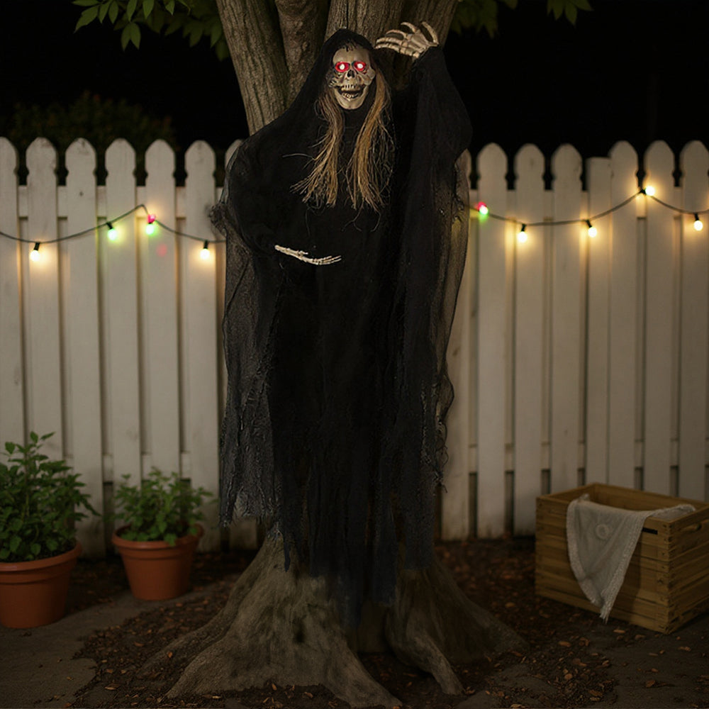 Halloween Hanging Skeleton Ghost with Sensor
