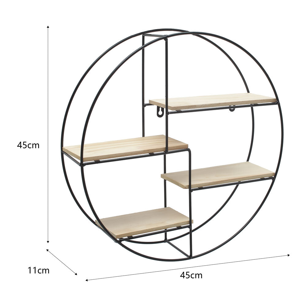 Modern Round Floating Decorative Wall Shelf