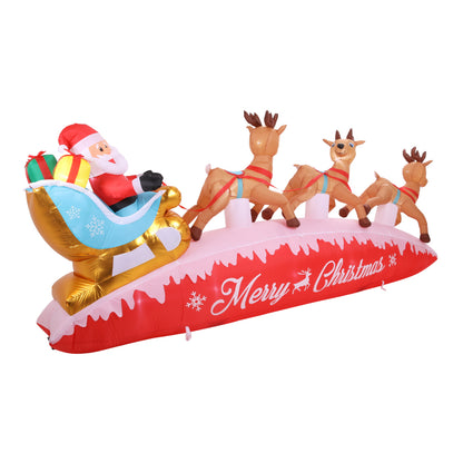 4M Inflatable Santa and Rudolf for Christmas Decoration