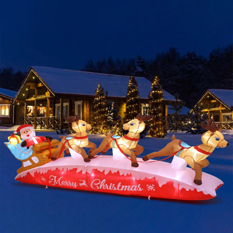 4M Inflatable Santa and Rudolf for Christmas Decoration