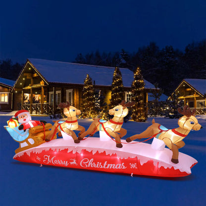 4M Inflatable Santa and Rudolf for Christmas Decoration