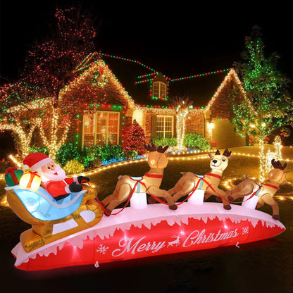 4M Inflatable Santa and Rudolf for Christmas Decoration