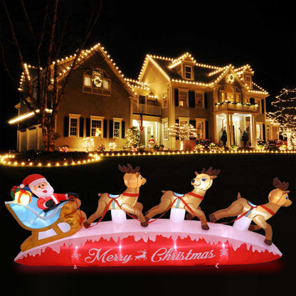 4M Inflatable Santa and Rudolf for Christmas Decoration