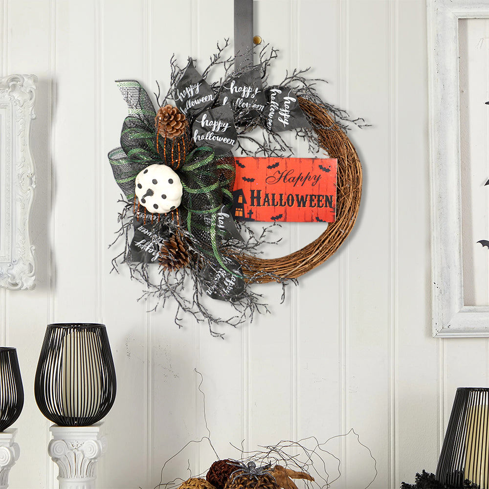 Halloween Wreath with Bows
