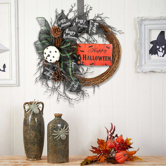 Halloween Wreath with Bows