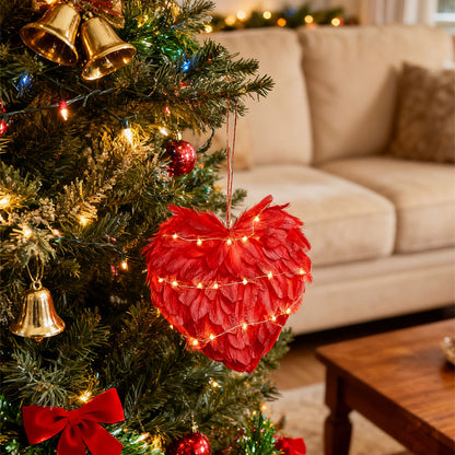 LED Light Red Feather Creative Hanging Ornament