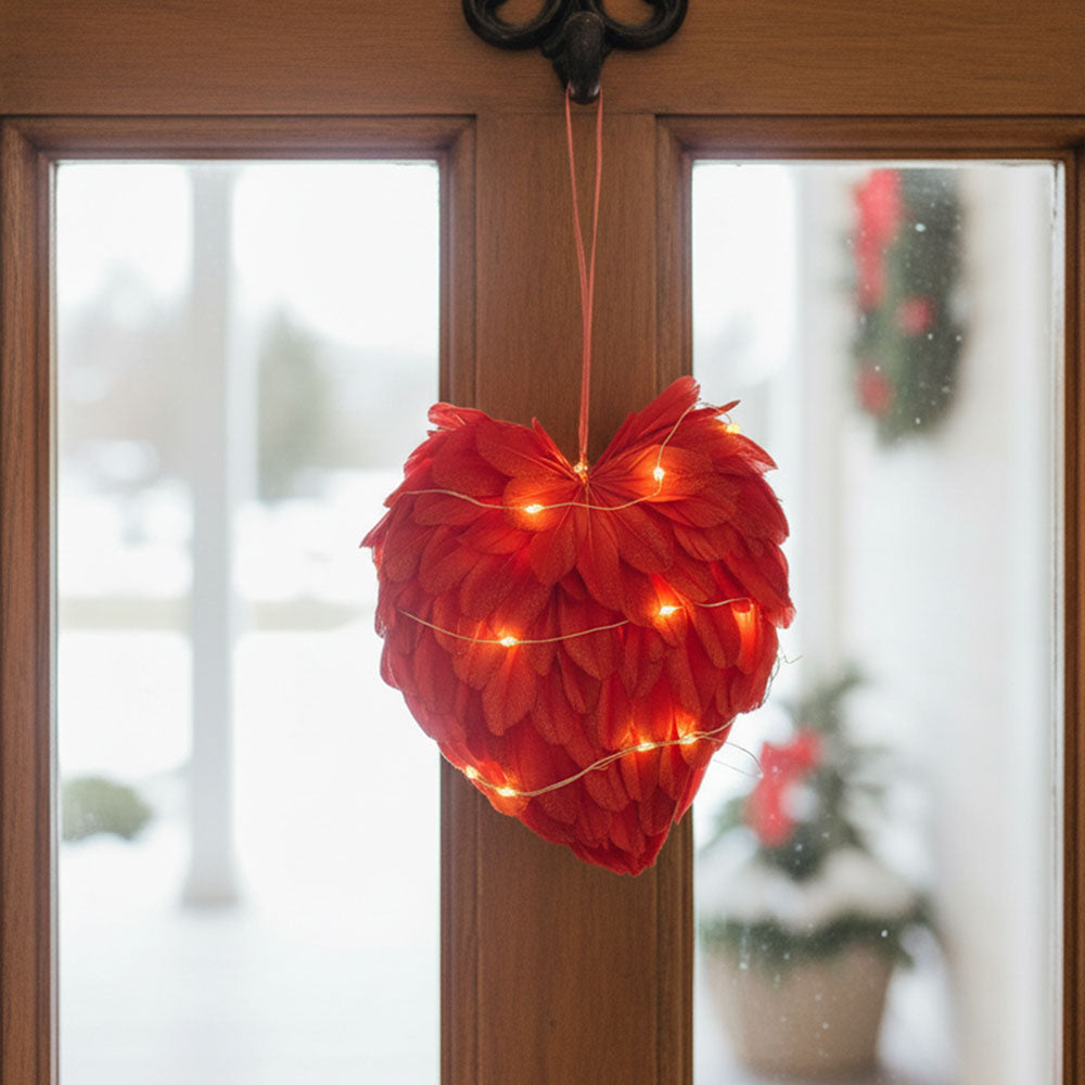 LED Light Red Feather Creative Hanging Ornament