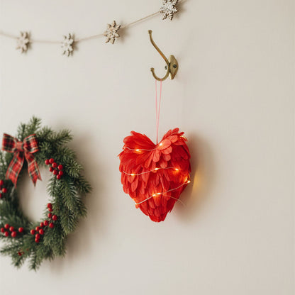 LED Light Red Feather Creative Hanging Ornament
