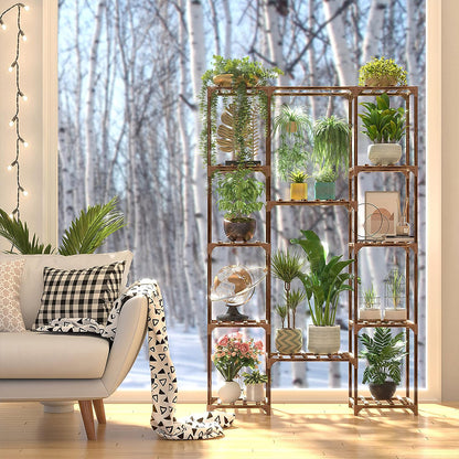 Multi-tier Wood Plant Stand Flower Display Shelf