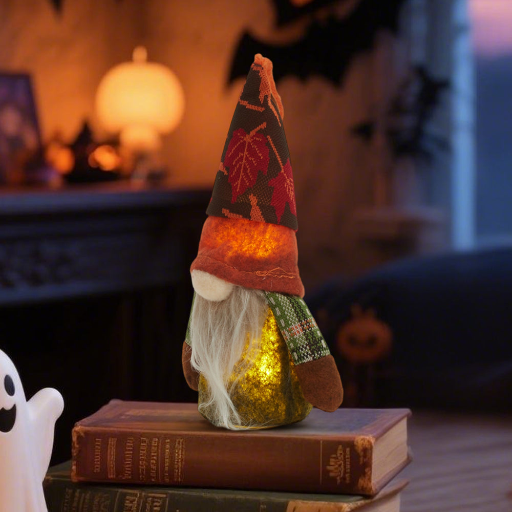 Light Up Harvest Gnome Plushie for Autumn Thanksgiving Decor