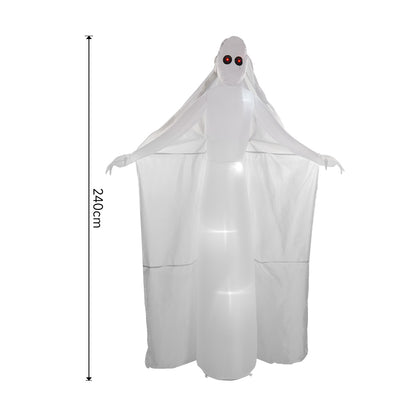 Tall Ghost Bribe with Red Eyes Inflatable for Halloween