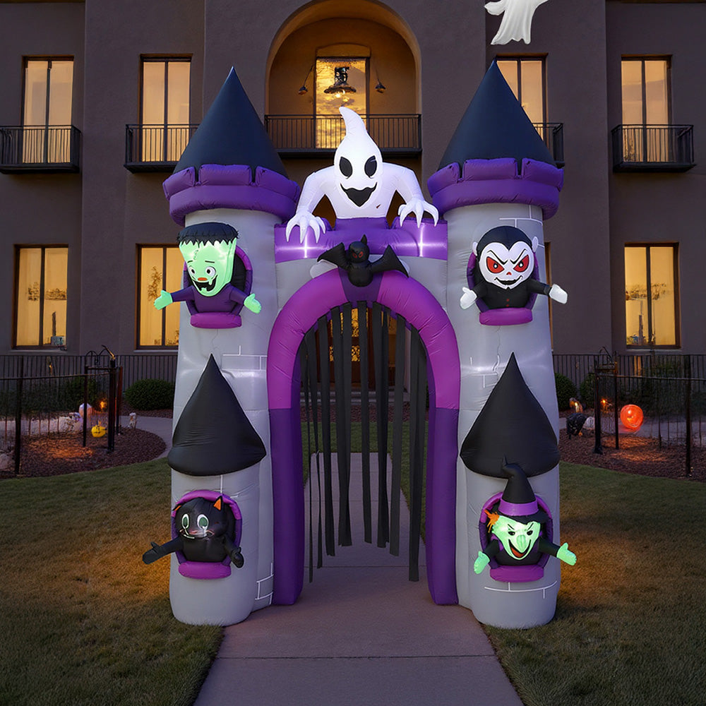 Halloween Lighted Haunted Castle Arch Inflatable