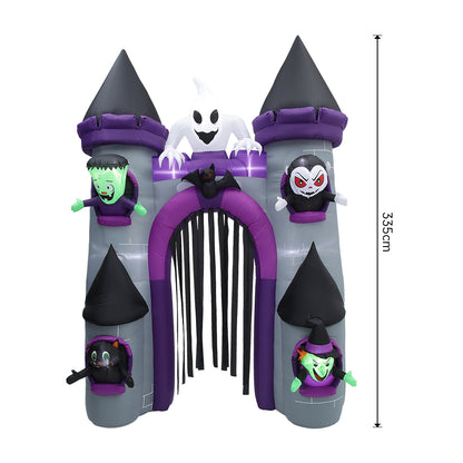 Halloween Lighted Haunted Castle Arch Inflatable