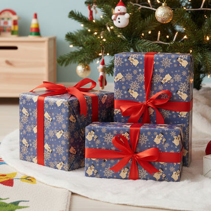 10pcs Christmas Rustic Kraft Wrapping Paper Sheets