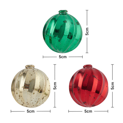 Multicoloured Christmas Ball Ornament String Lights Battery Powered
