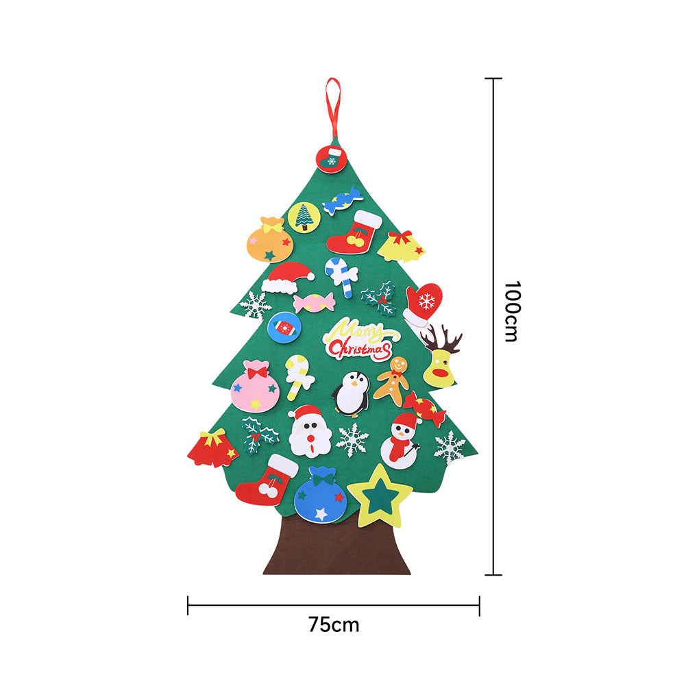 DIY Felt Christmas Tree with Detachable Ornaments Hanging Decor for Kids