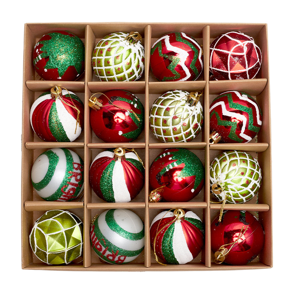 16Pcs Christmas Hanging Ball Decorations