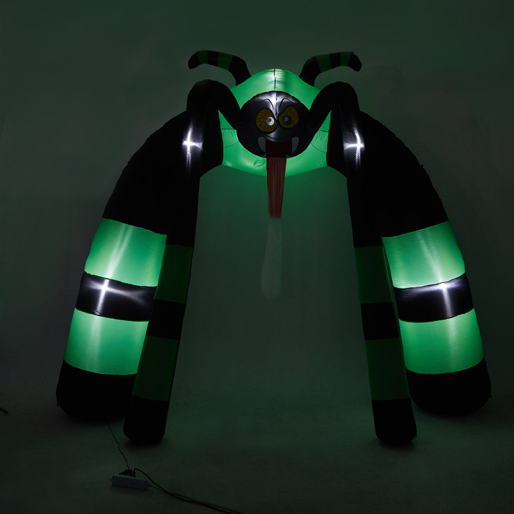 10ft Halloween Angry Spider Archway Inflatable with Build-In LED