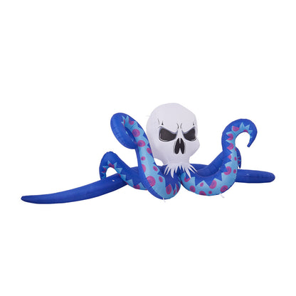 4Ft Halloween Skull Head Octopus Inflatable with Build-In LED