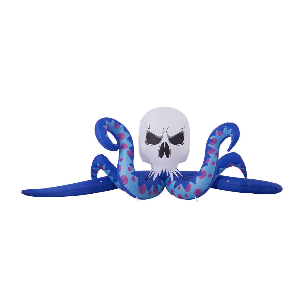 4Ft Halloween Skull Head Octopus Inflatable with Build-In LED