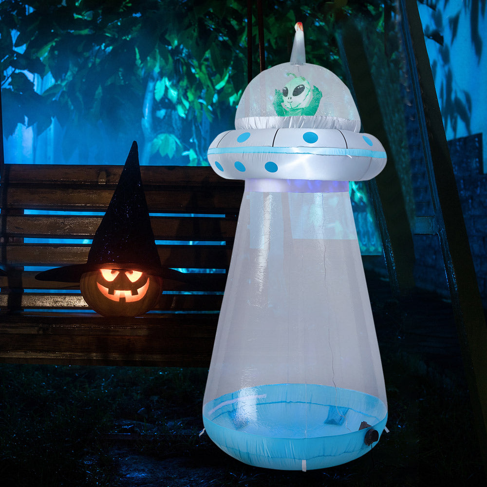 6ft Inflatable Halloween Enterable Giant UFO Decoration with Build-In LED