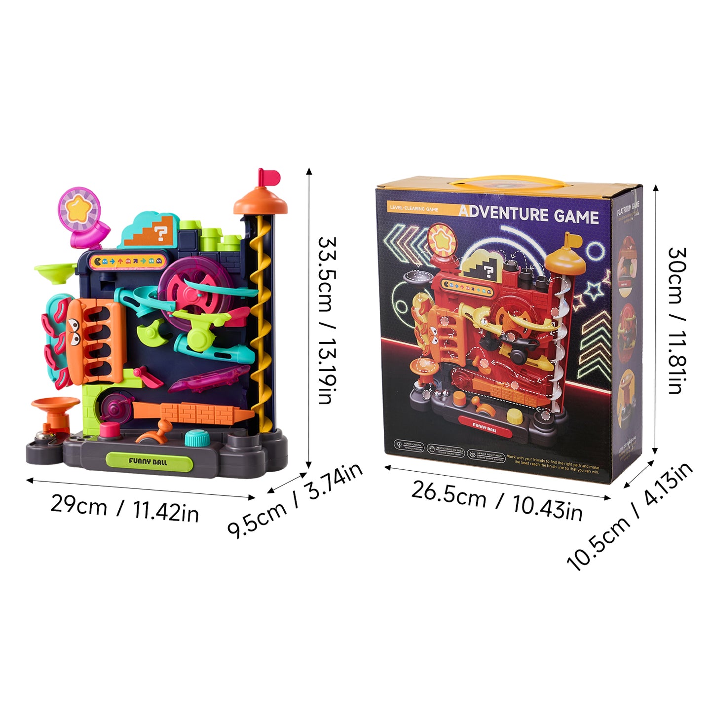 Colourful Marble Run Toy Vertical Obstacle Track with 6 Balls