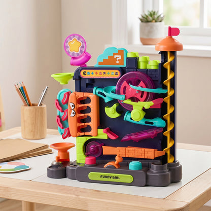 Colourful Marble Run Toy Vertical Obstacle Track with 6 Balls