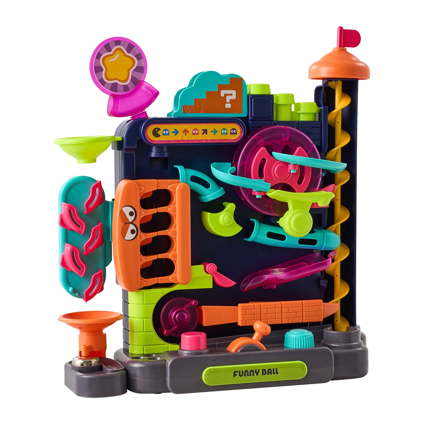 Colourful Marble Run Toy Vertical Obstacle Track with 6 Balls