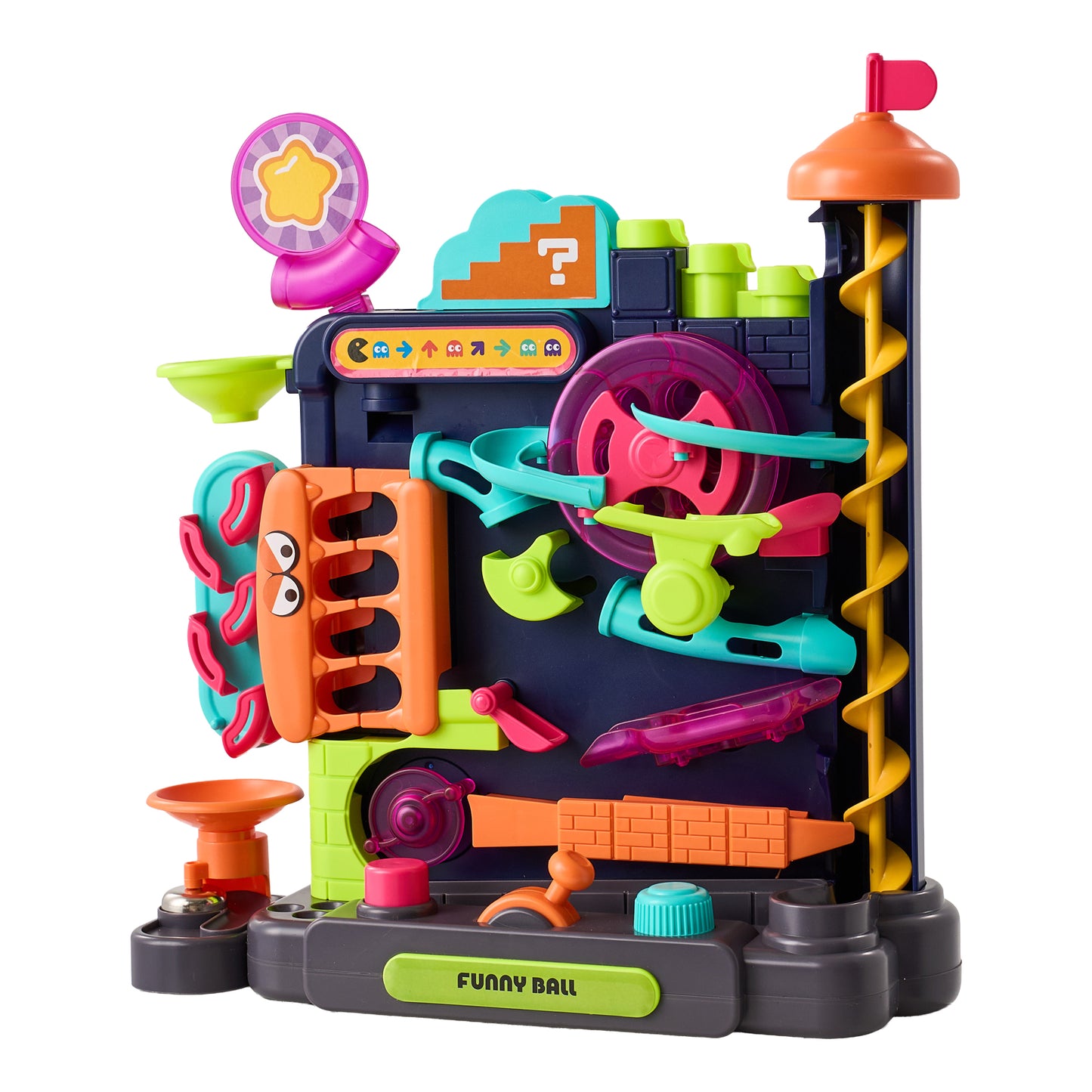 Colourful Marble Run Toy Vertical Obstacle Track with 6 Balls