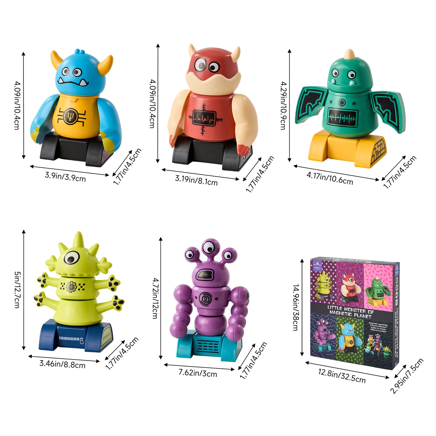 35-Piece Moster-Themed Magnetic Building Block Set