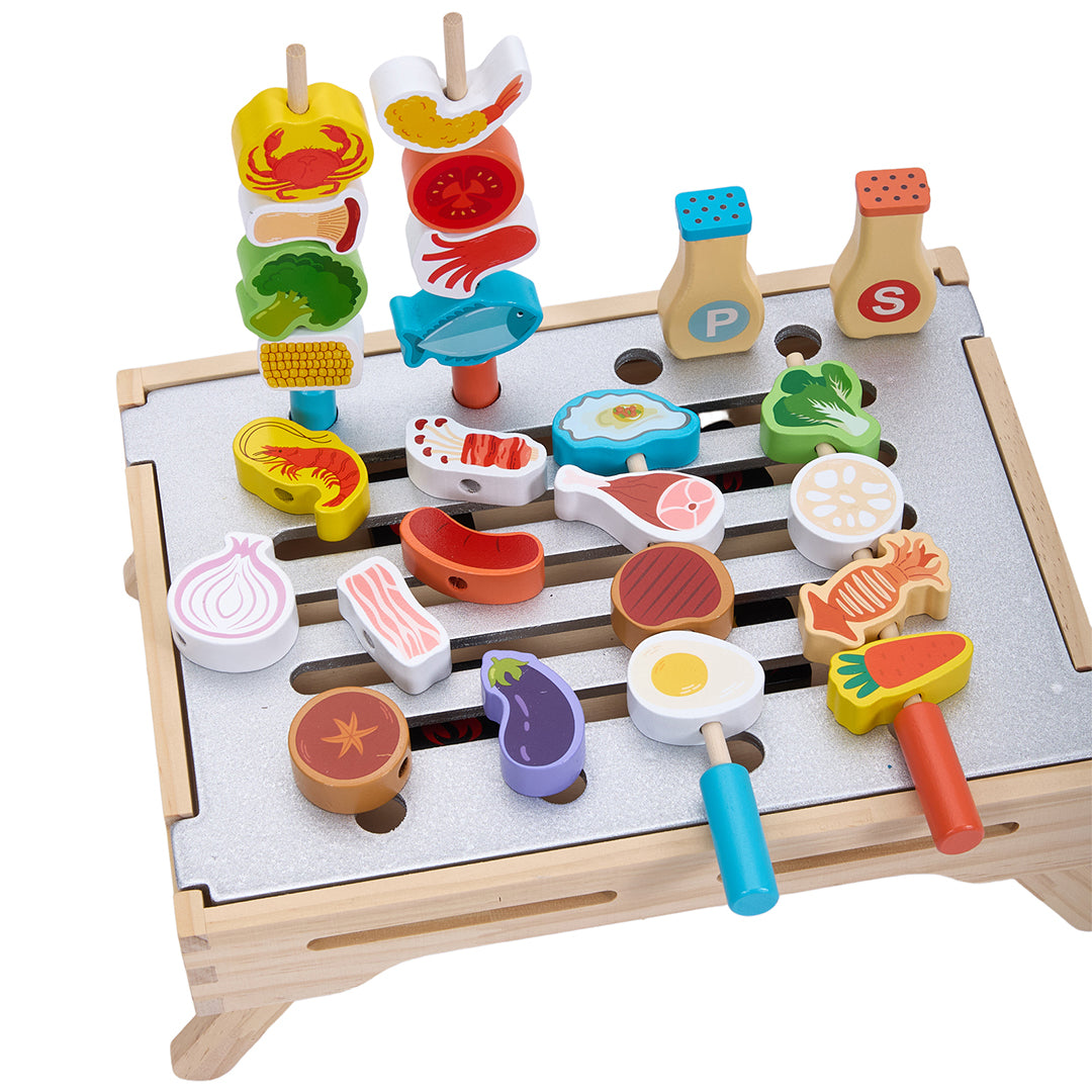 Wooden BBQ Grill Playset