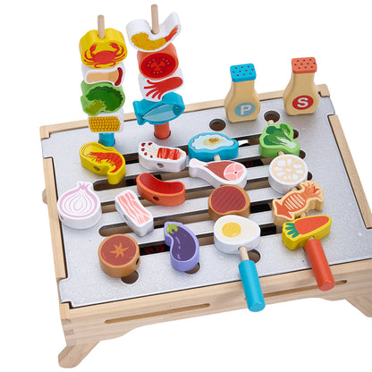 Wooden BBQ Grill Playset