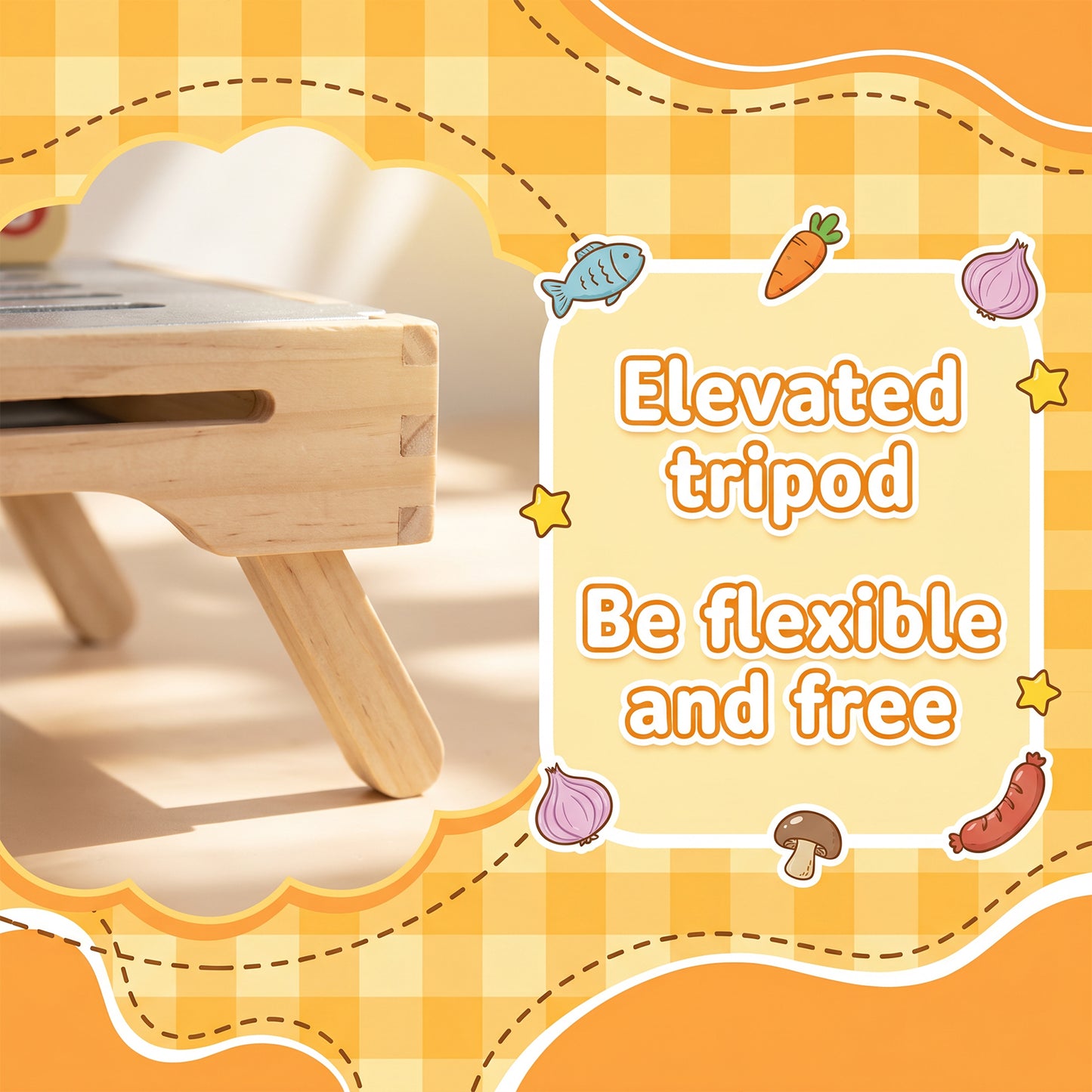 Wooden BBQ Grill Playset