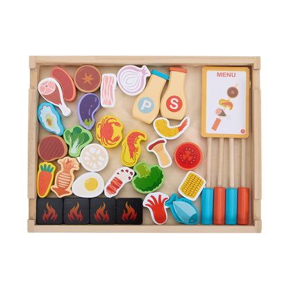 Wooden BBQ Grill Playset