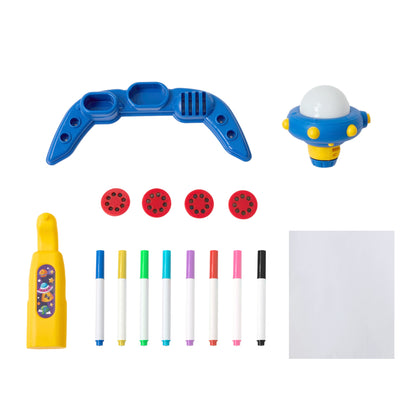 32 Patterns UFO-Themed Desktop Drawing Projector Kit for Kids