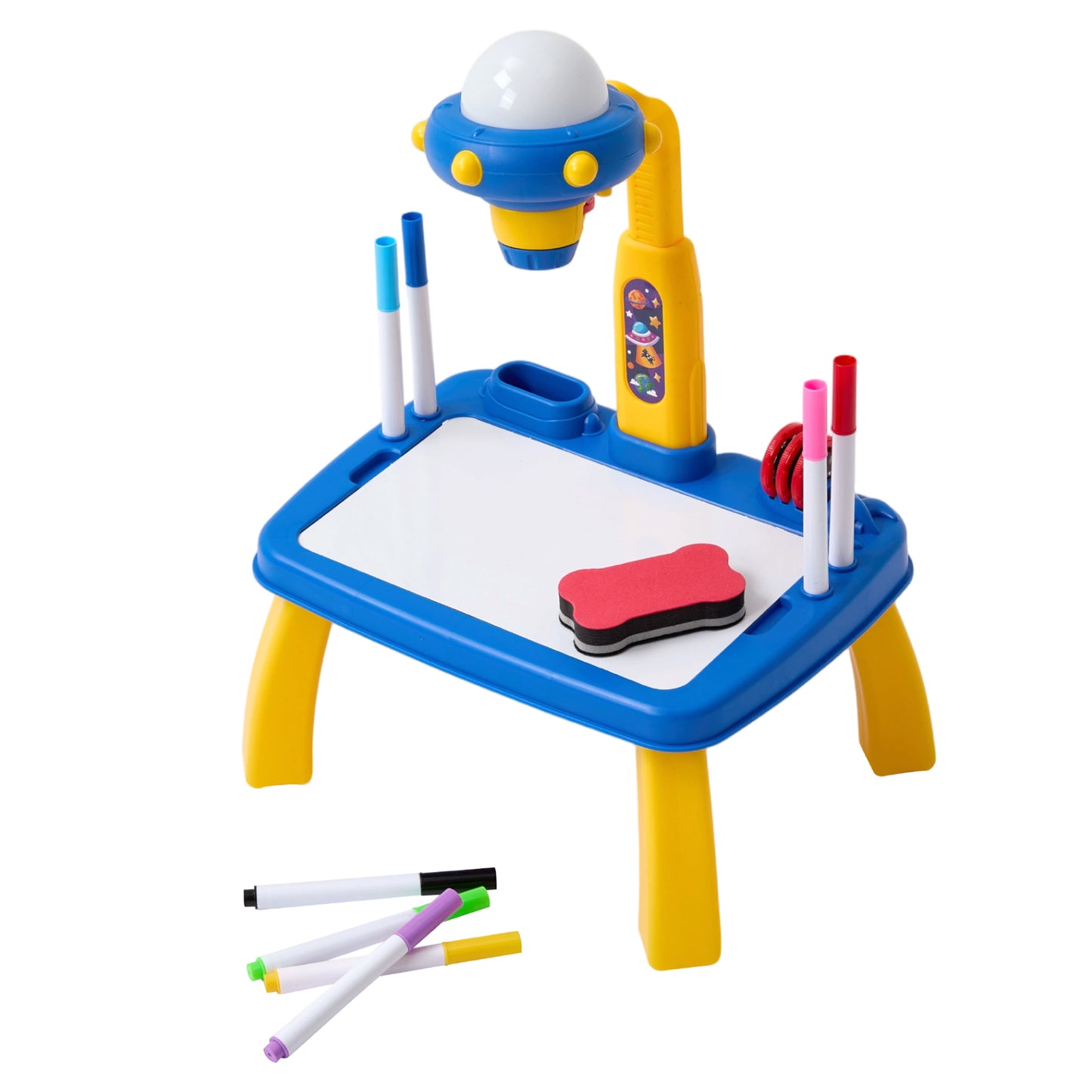 32 Patterns UFO-Themed Drawing Projector Table Set for Kids