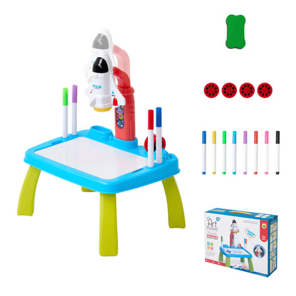 32 Patterns Rocket-Themed Drawing Projector Table Set for Kids