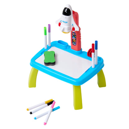 32 Patterns Rocket-Themed Drawing Projector Table Set for Kids