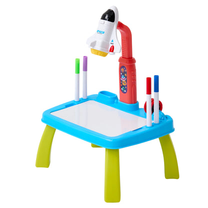 32 Patterns Rocket-Themed Drawing Projector Table Set for Kids
