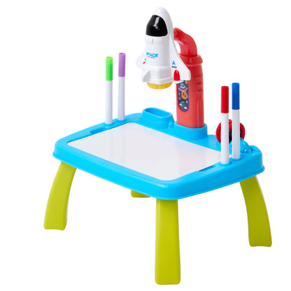32 Patterns Rocket-Themed Drawing Projector Table Set for Kids