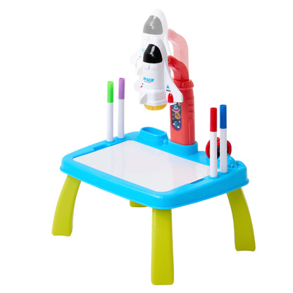 32 Patterns Rocket-Themed Drawing Projector Table Set for Kids