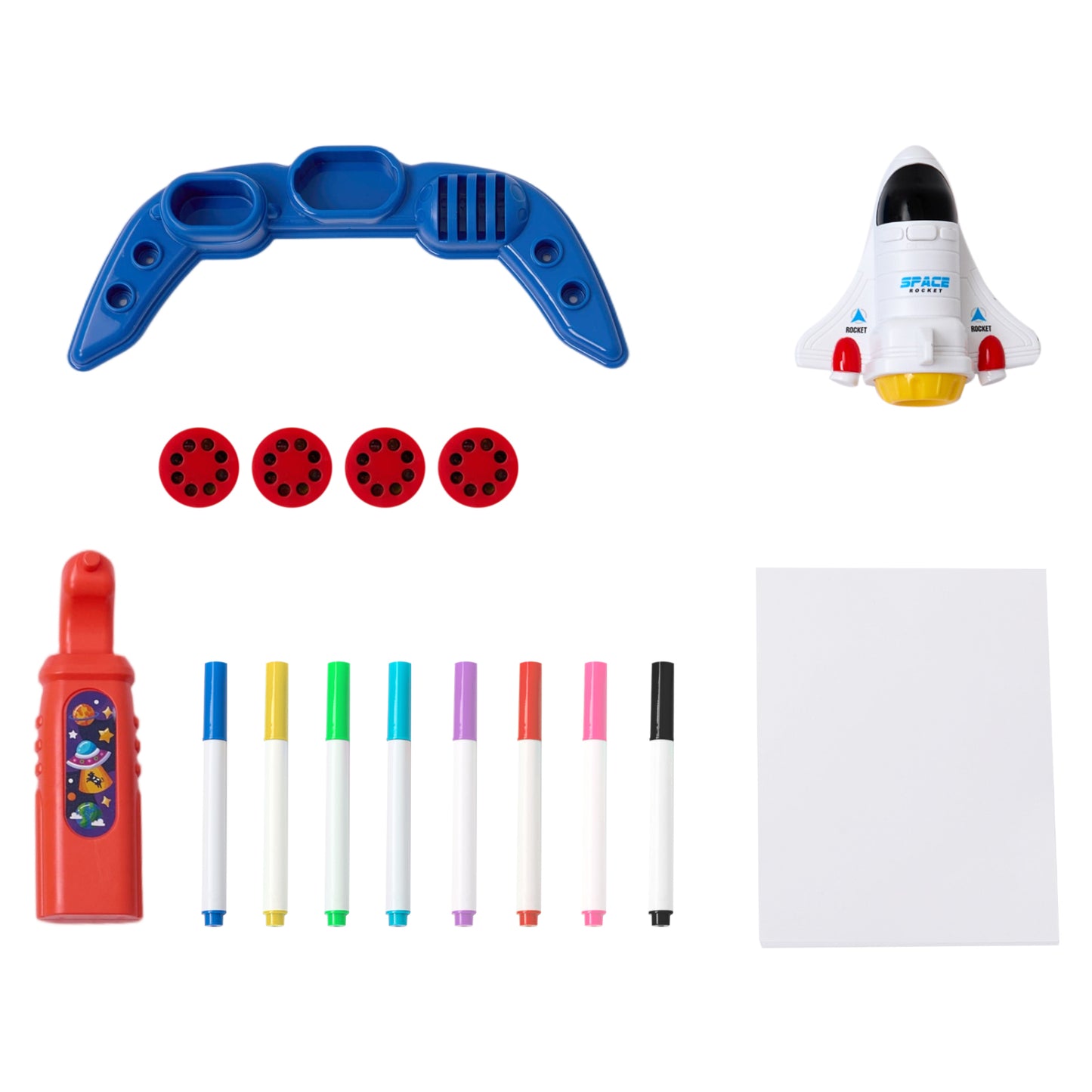 32 Patterns Rocket-Themed Desktop Drawing Projector Kit for Kids